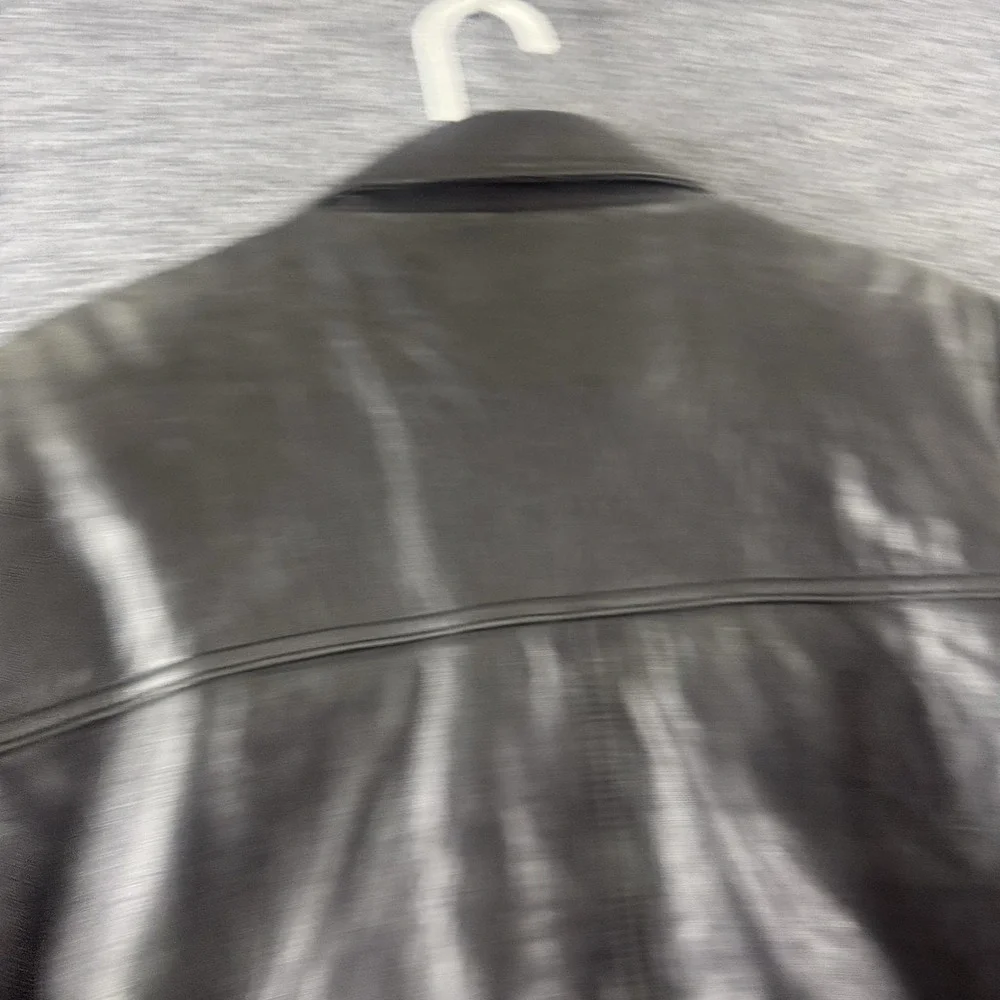 Pierre Cardin Jacket Mens XL Black Leather Bomber Full Zip Lined Insulated